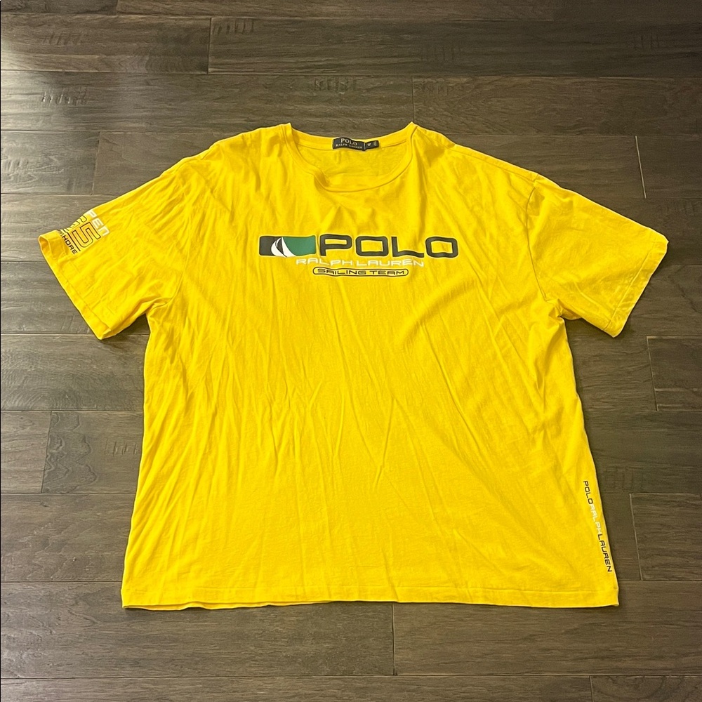 Polo Ralph Lauren Sailing Racing P15 T Shirt yellow Mens Size 1XB